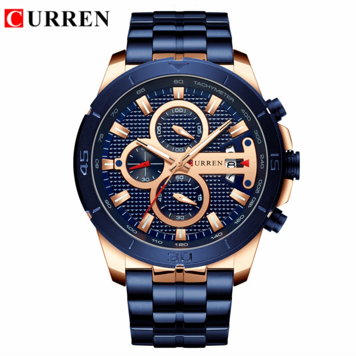 Luxury Watch Brands - Zegarek męski CURREN Wodoodporny Chronograf Sportowy