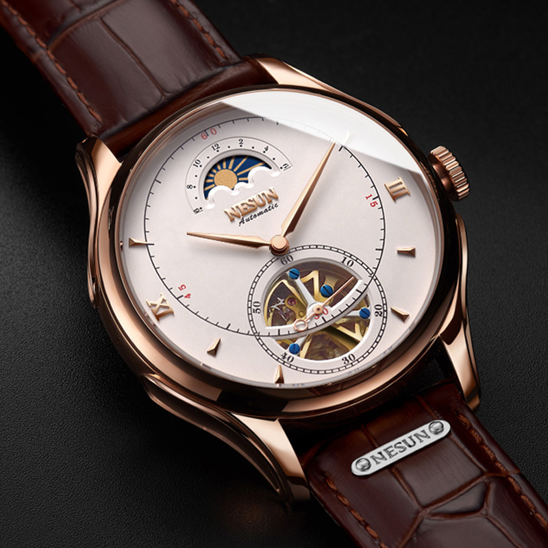 Luxury Watch German - Automatyczny zegarek mechaniczny szwajcarski NESUN Tourbillon