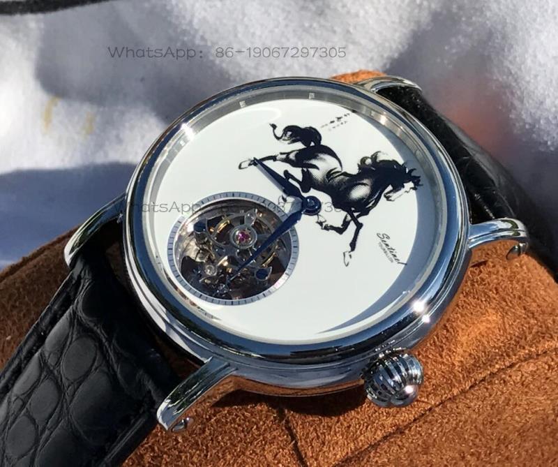 Zodiac Luxury Watch - Męski zegarek mechaniczny z emaliowaną tarczą