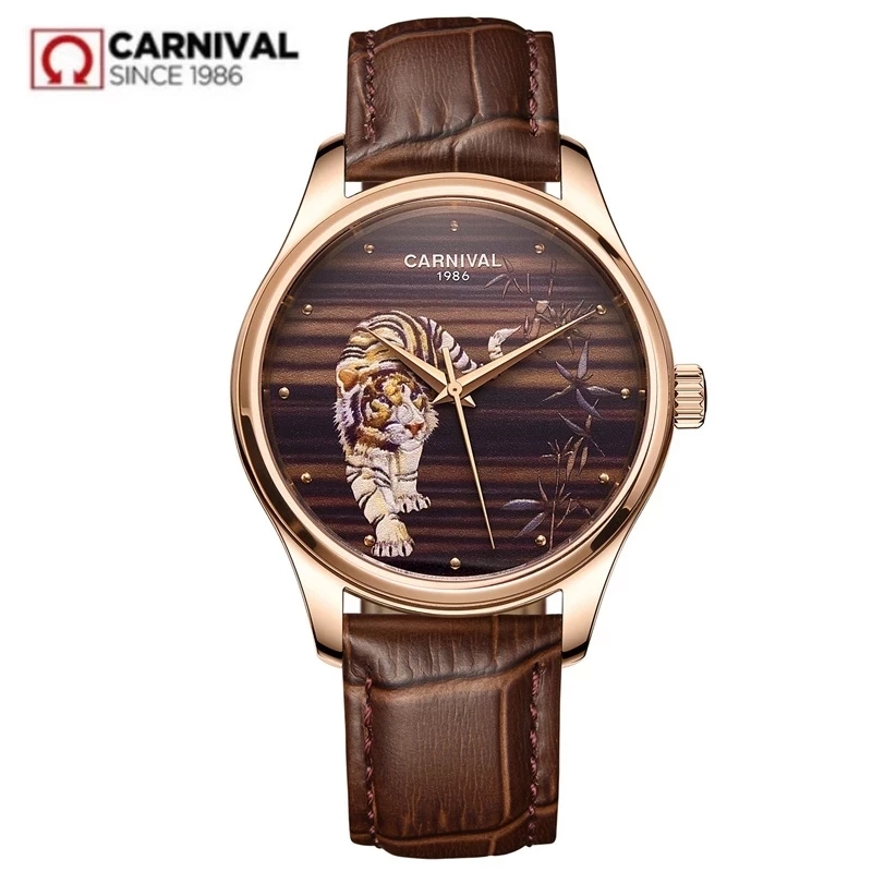 Zodiac Luxury Watch - Karnawałowy tygrys z serii luksusowych ruch