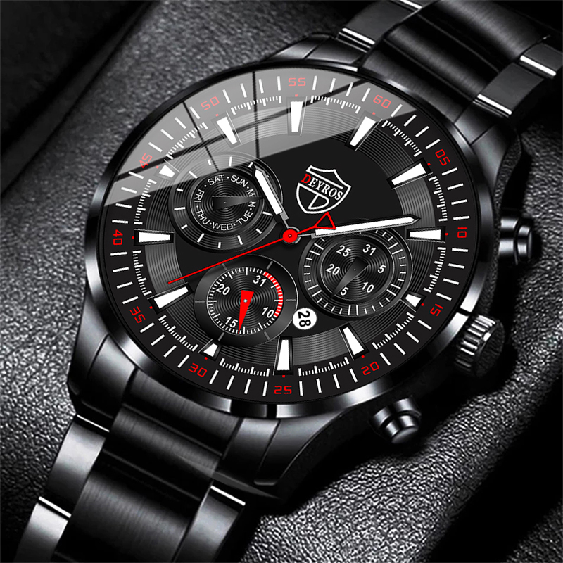 Luxury Watch All Black - Modny zestaw zegarków męskich Luksusowy męski