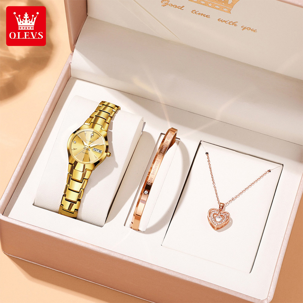 Luxury Watch And Bracelet - Zegarek damski OLEVS 8697 Luksusowy Elegancki