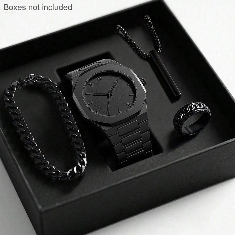 Luxury Watch All Black - Męski zegarek kwarcowy 2026, lekki luksus,