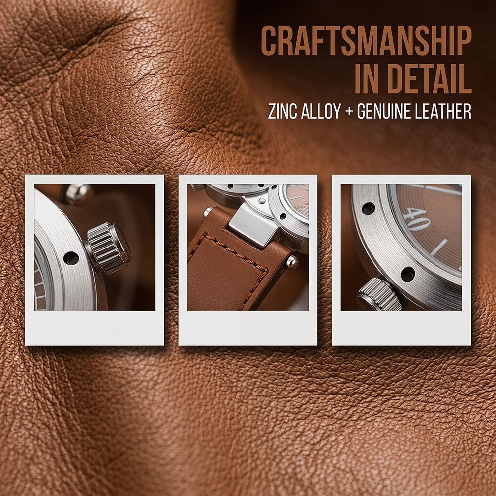 Compass Watch Luxury - Luksusowy zegarek męski z dużą tarczą,