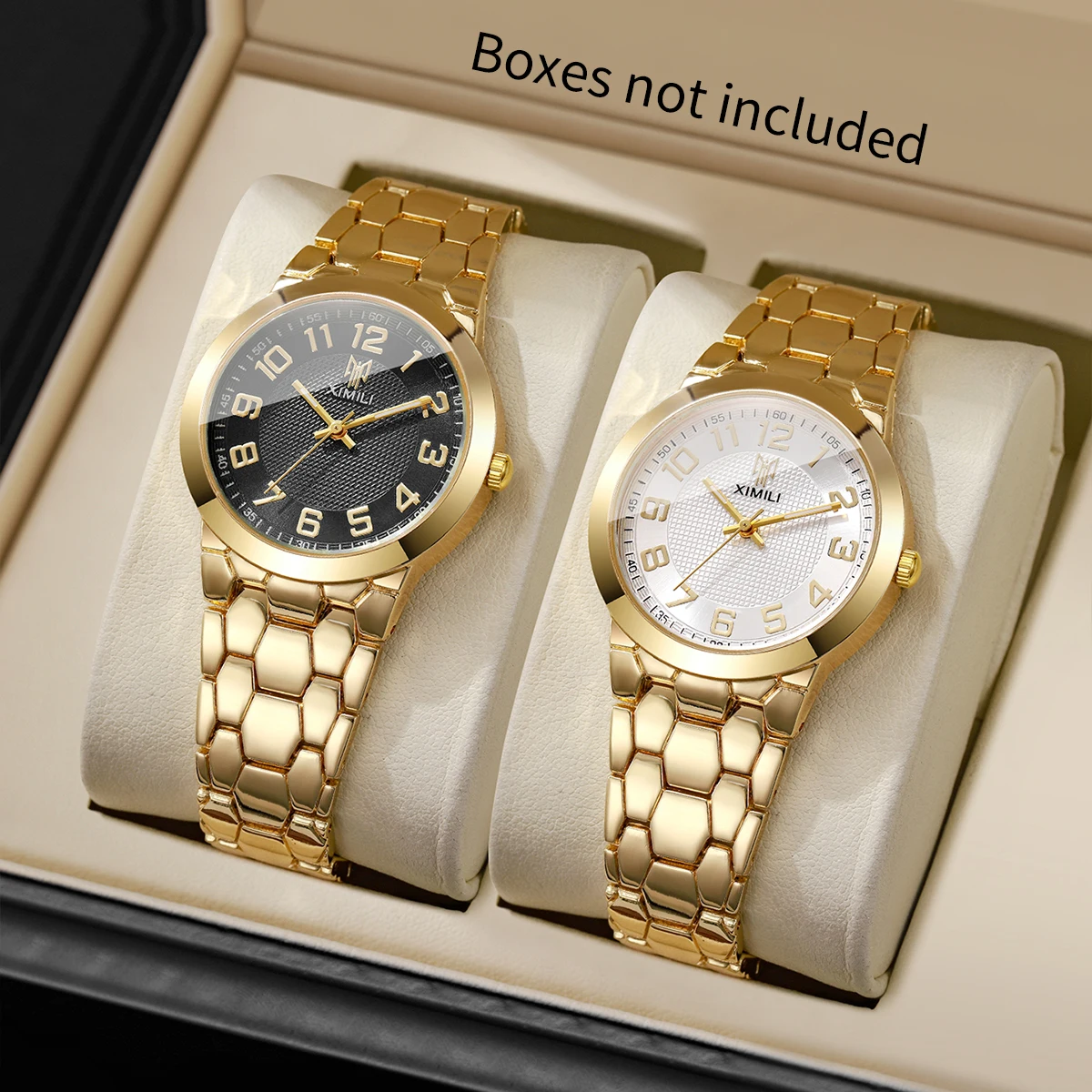 Luxury Watch Gold And Black - Luksusowy damski zegarek na rękę w