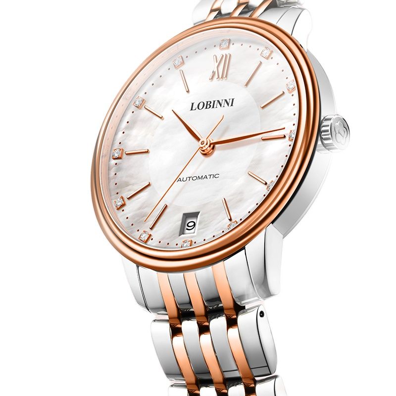 Luxury Watch Japan Brand - LOBINNI Damski Zegarek Automatyczny Mechaniczny Diamentowy