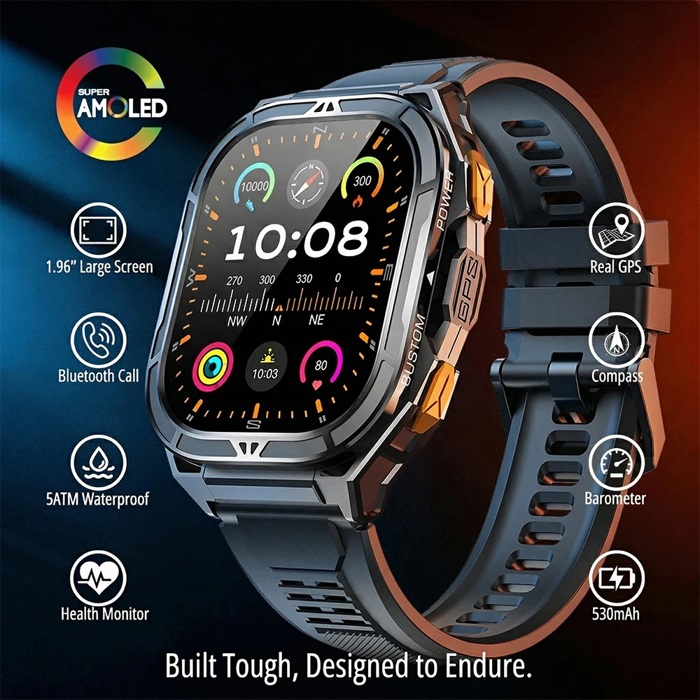 Compass Watch Luxury - Luksusowy smartwatch AMOLED z GPS, wodoodporny