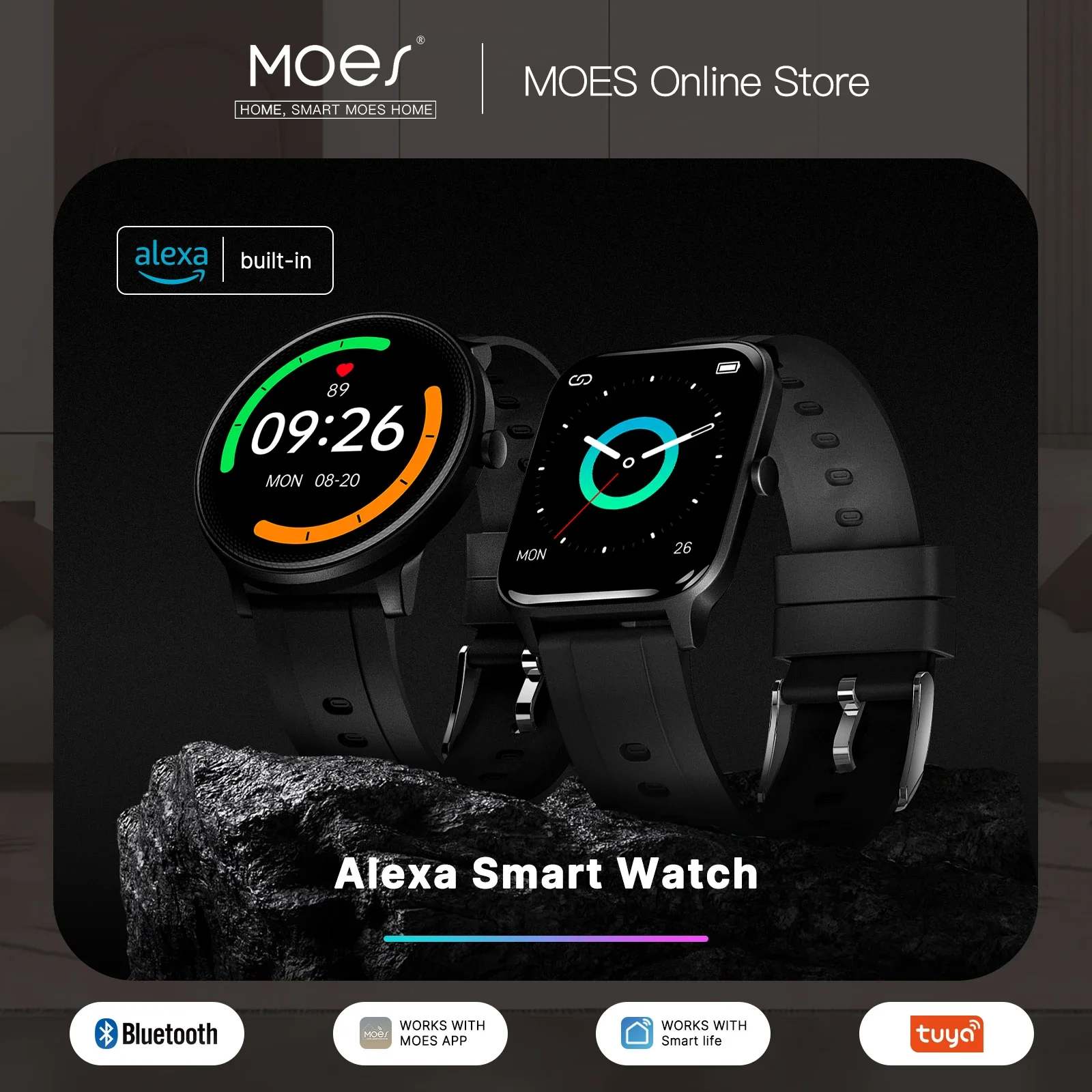 Open Heart Watch - Mes inteligentny zegarek Alexa wbudowany opaska