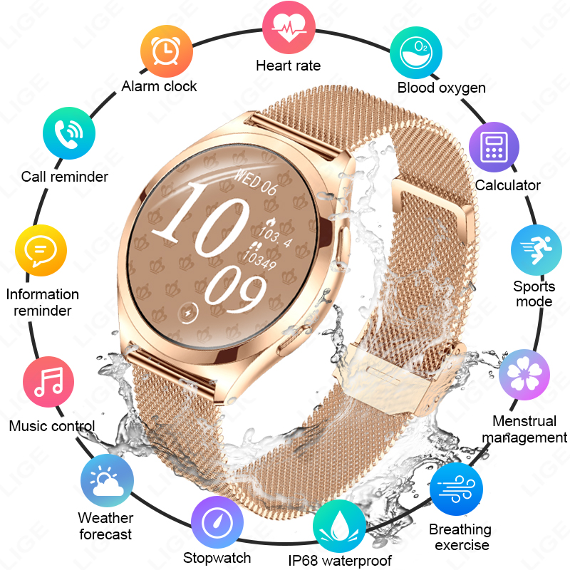 Compass Watch Luxury - LIGE Luksusowy Smartwatch Damski 1.27