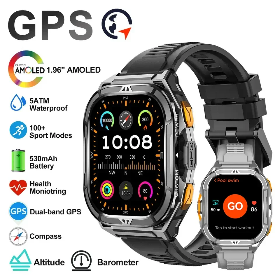 Compass Watch Luxury - Luksusowy smartwatch AMOLED z GPS, wodoszczelny