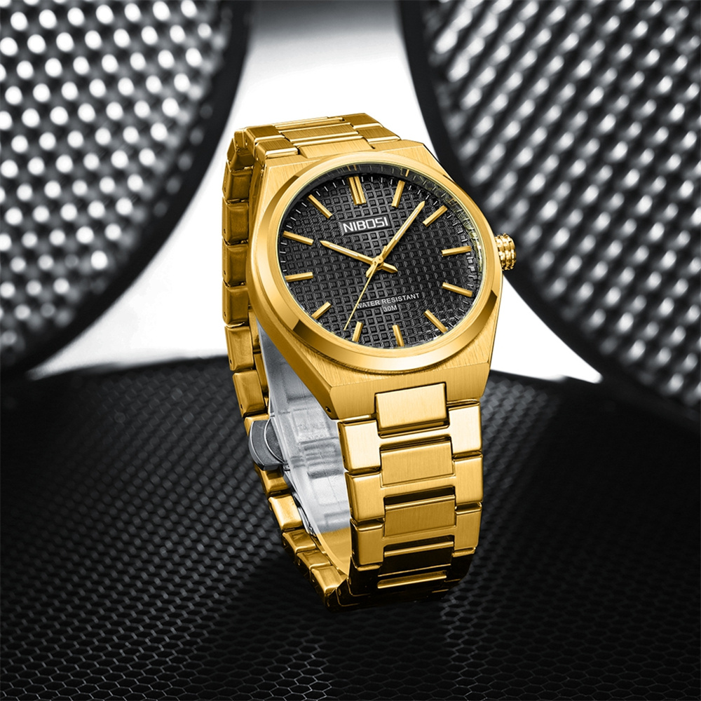 Luxury Watch All Black - Męski Złoty Czarny Luksusowy Zegarek Marki