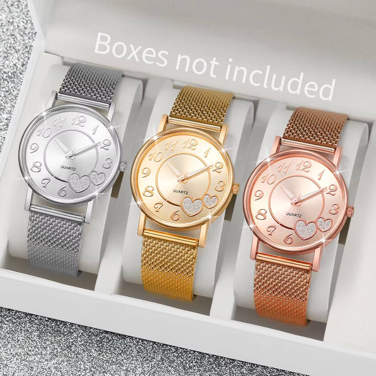 Open Heart Watch - 1/3 SZT. Modne zegarki damskie z