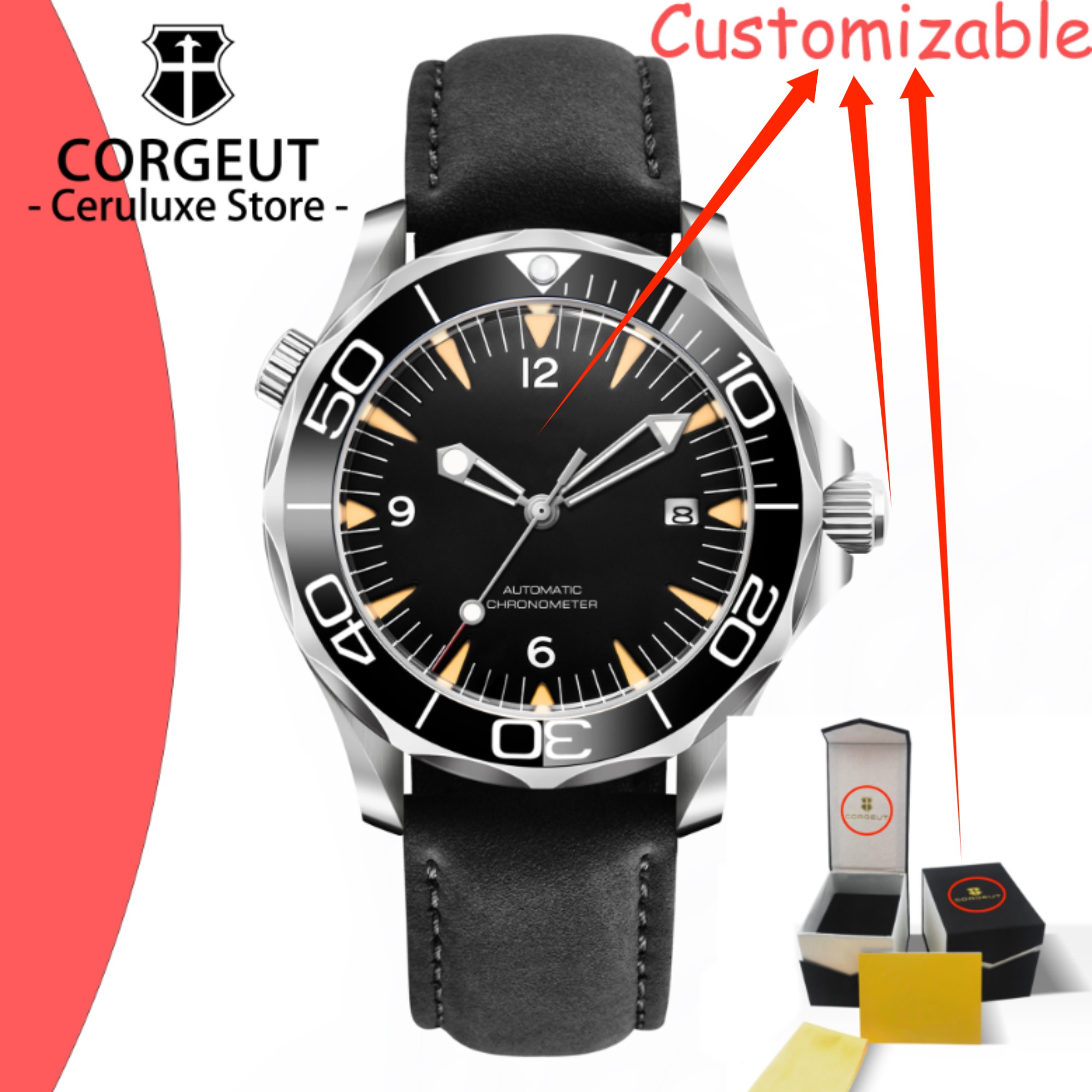 Luxury Watch Logos - Zegarki męskie z własnym logo, szafirowym