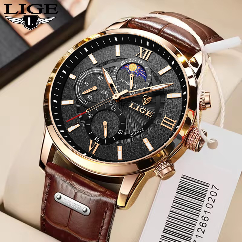 Luxury Watch Mockup - Męskie zegarki LIGE Top marka luksusowy