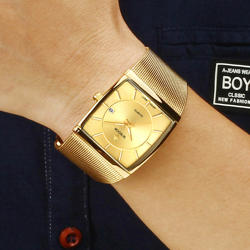 Wwoor luksusowe złote męskie k – Luxury Watch Japan Brand recenzja i cena