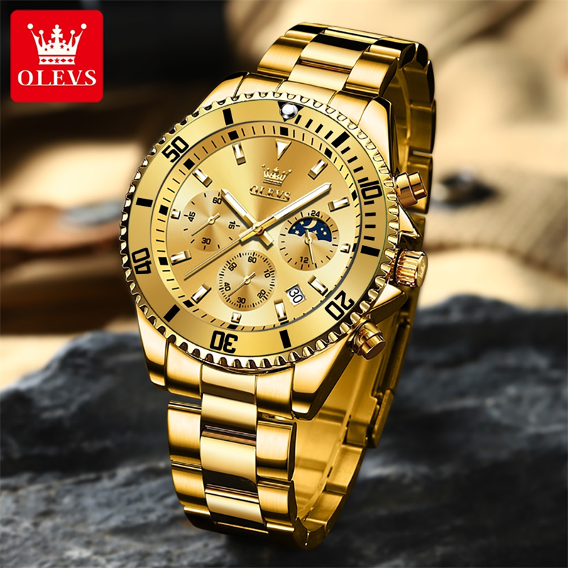 OLEVS zegarek męski Top marka  – Luxury Watch Mockup recenzja i cena