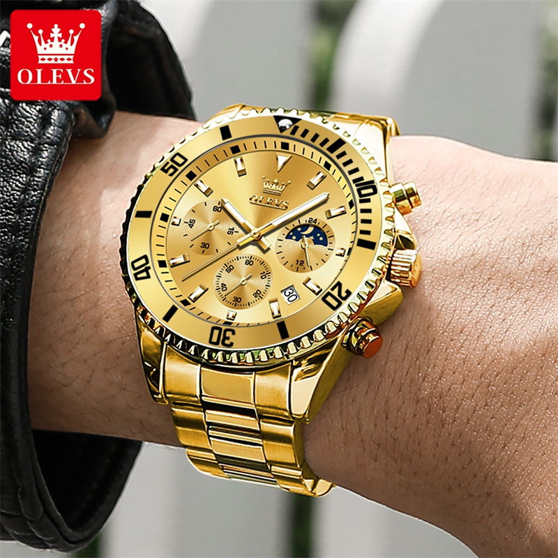 OLEVS zegarek męski Top marka  – Luxury Watch Mockup recenzja i cena