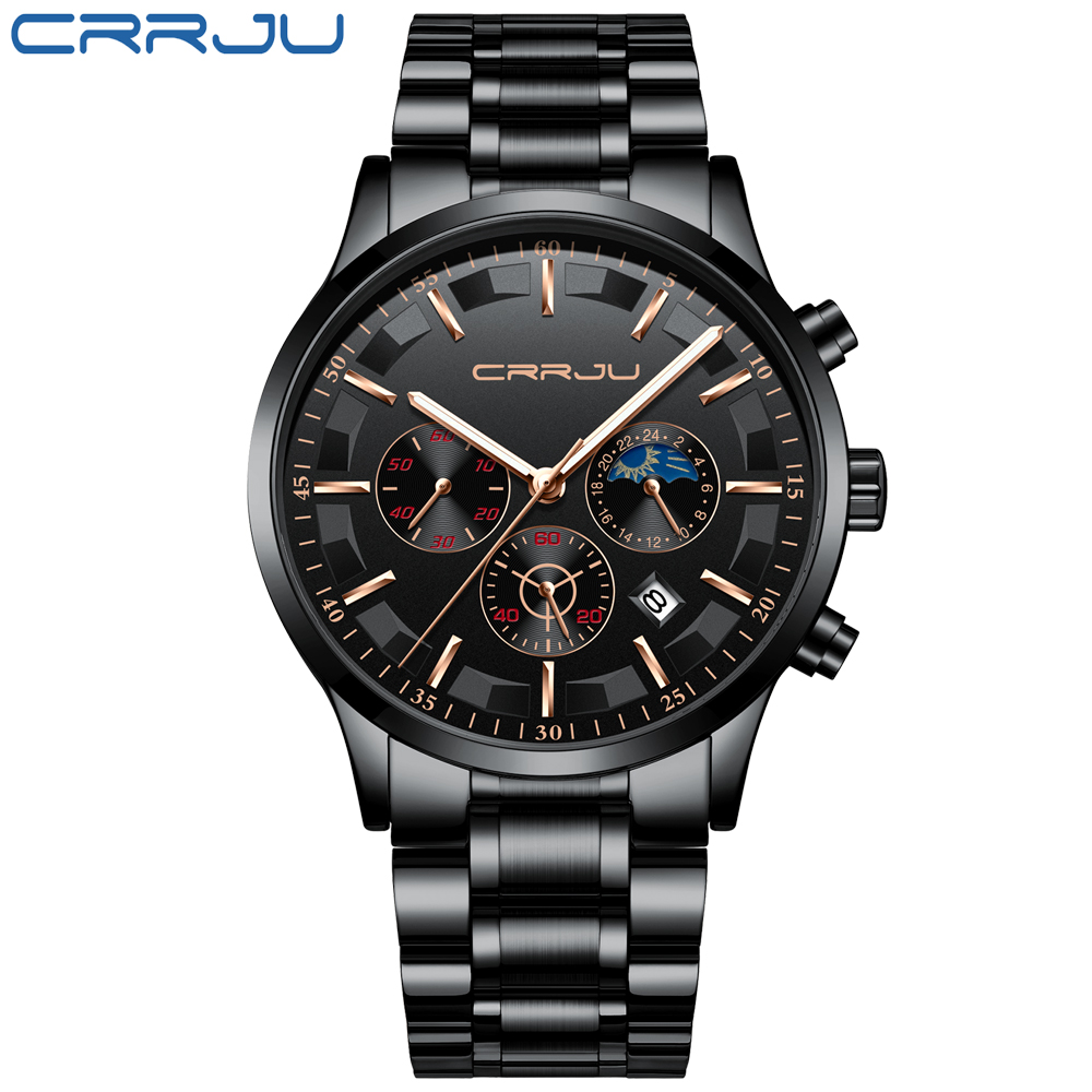 CRRJU męskie zegarki Top marka – Luxury Watch All Black recenzja i cena