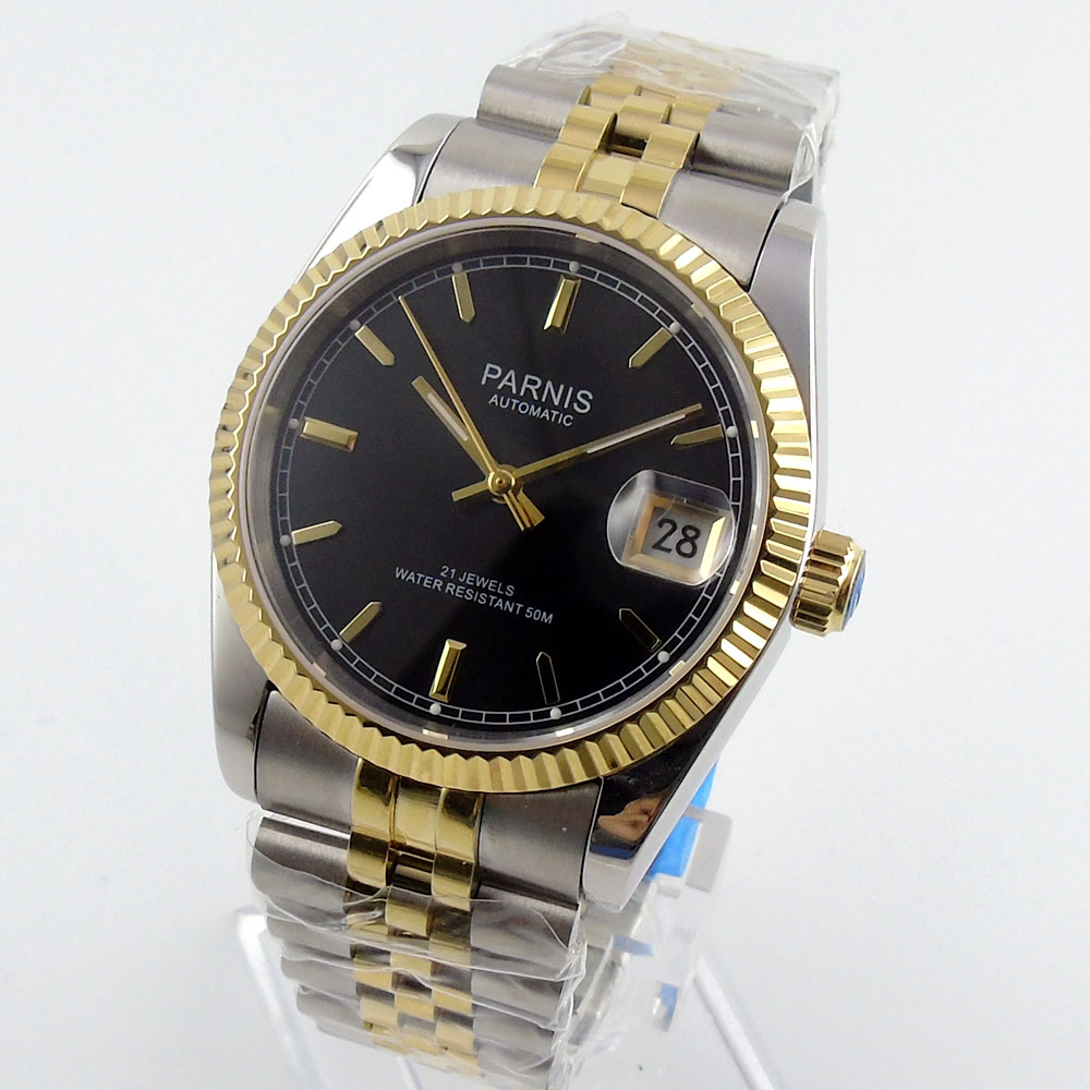 Parnis 36mm Męski Zegarek Auto – Luxury Watch All Black recenzja i cena