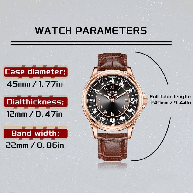 Zegarek męski LIGE Fashion Lux – Zodiac Luxury Watch recenzja i cena