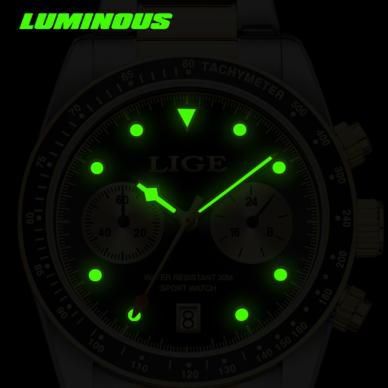 Zegarek męski marki LIGE, modn – Luxury Watch Mockup recenzja i cena