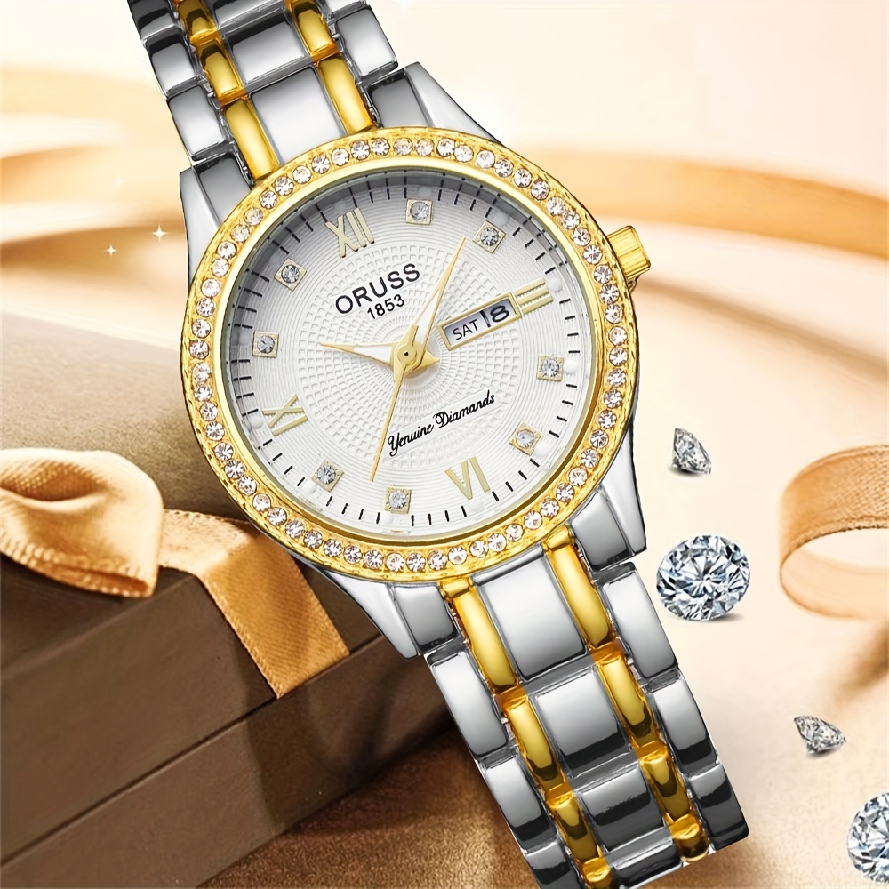Zegarek damski złoty z białym  – Luxury Watch Grade recenzja i cena