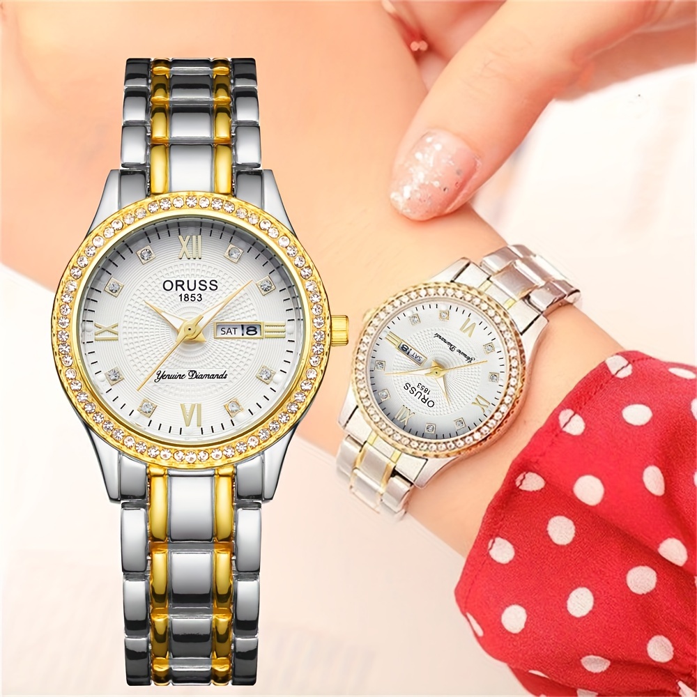 Zegarek damski złoty z białym  – Luxury Watch Grade recenzja i cena