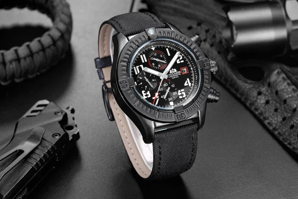 Automatyczny męski zegarek z w – Luxury Watch All Black recenzja i cena