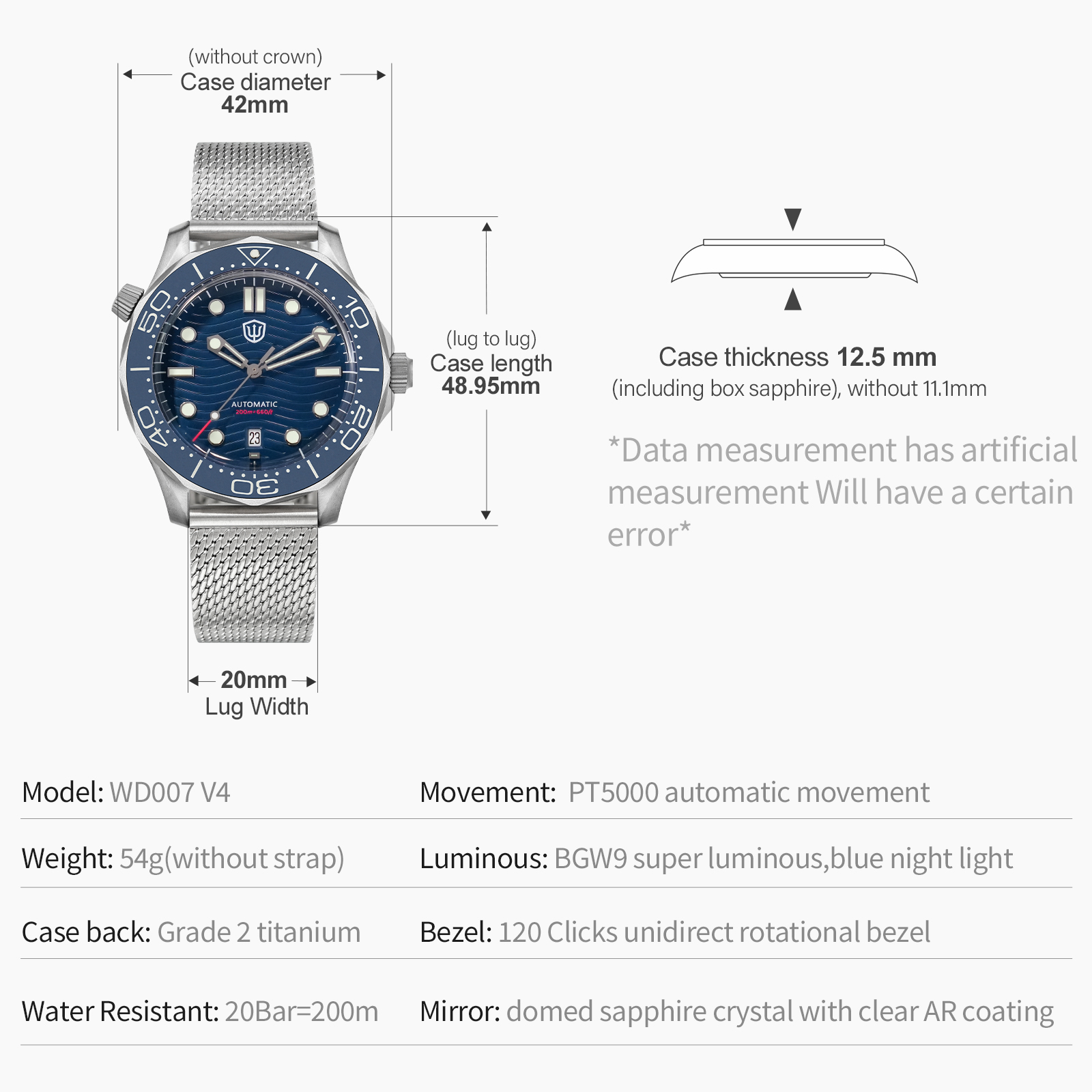 Zegarek mechaniczny Watchdives – Luxury Watch Grade recenzja i cena