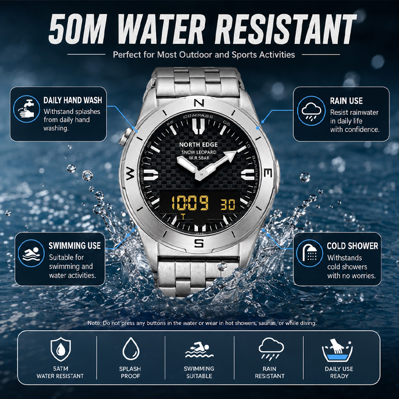 NORTH EDGE Męski sportowy zega – Compass Watch Luxury recenzja i cena