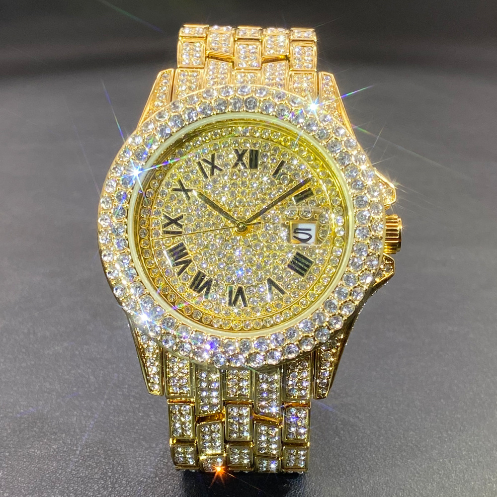 Duży Złoty Srebrny Czarny Zega – Luxury Watch Gold And Black recenzja i cena
